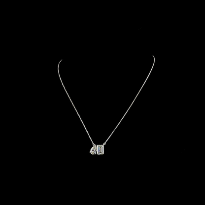 4.57 CTTW Emerald Lab Grown Diamond Toi et Moi Necklace Pendant (I Color and VS2 Clarity)