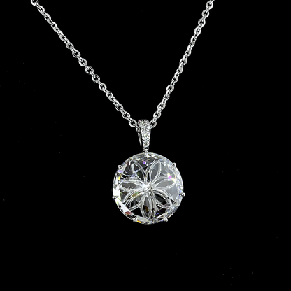 4.79 CTTW Rose Cut Lab Diamond Rose Cut Necklace Pendant (F Color and VS1 Clarity)
