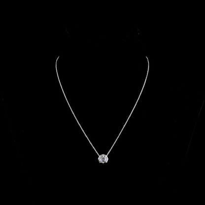 2.23 CT Octagon Lab Diamond Solitaire Necklace Pendant 18" 14k White Gold (F Color and VS1 Clarity)
