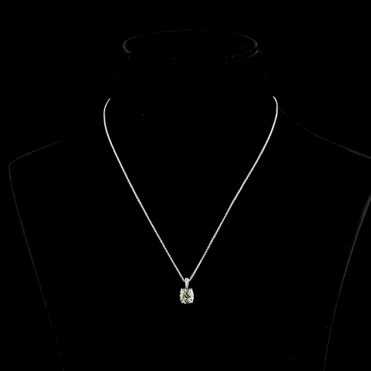 2.12 CTTW Antique Cushion Lab Diamond Antique Cushion Necklace Pendant 18" 14k White Gold J Color and VS2 Clarity jewelry-spot-usa