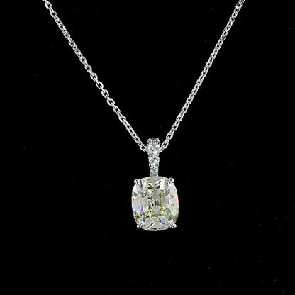 2.12 CTTW Antique Cushion Lab Grown Diamond Antique Cushion Necklace Pendant 18" (J Color and VS2 Clarity)