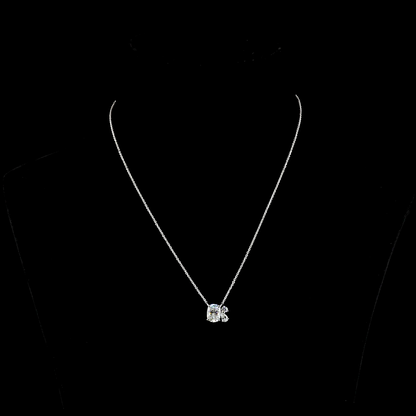 2.12 CTTW Cushion Brilliant Lab Grown Diamond Cushion Brilliant Necklace Pendant 18" (G Color and VS1 Clarity)
