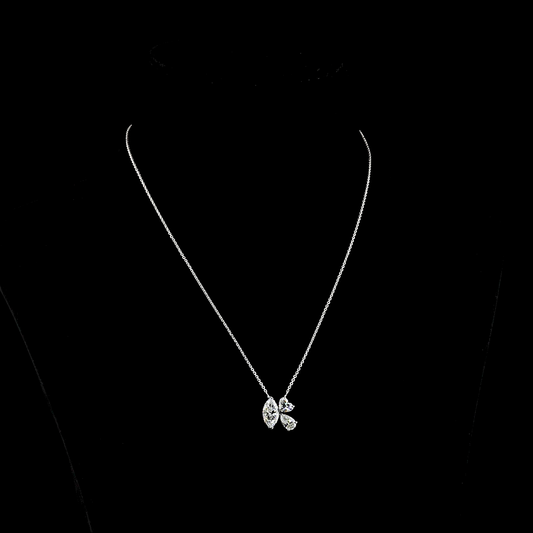 2.66 CTTW MIX Lab Diamond MIX Necklace Pendant 18" 14k White Gold E Color and VVS2 Clarity jewelry-spot-usa