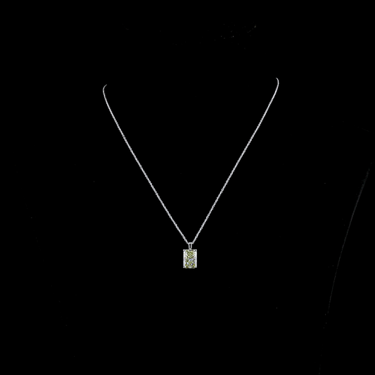 3.03 CT Radiant Lab Grown Diamond Solitaire Necklace Pendant 18" (VS2 Clarity)