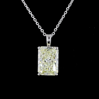 3.03 CT Radiant Lab Grown Diamond Solitaire Necklace Pendant 18" (VS2 Clarity)