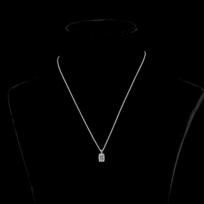 1.61 CT Radiant Lab Diamond Solitaire Necklace Pendant 18" 14k White Gold (G Color and VVS2 Clarity)