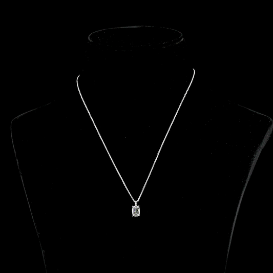 1.61 CT Radiant G VVS2 Lab Diamond Solitaire Pendant 18" 14k White Gold