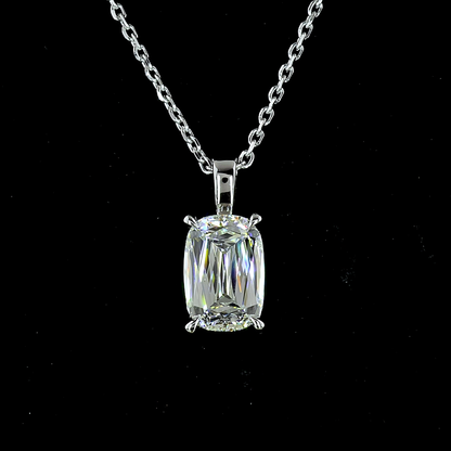 1.61 CT Radiant Lab Diamond Solitaire Necklace Pendant 18" 14k White Gold (G Color and VVS2 Clarity)