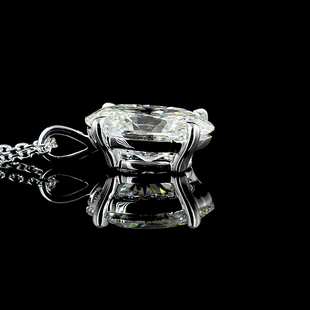 2.90 CT Oval Lab Grown Diamond Solitaire Necklace Pendant (G Color and VVS1 Clarity)