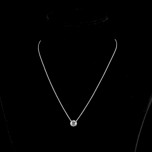 1.02 CT Octagon Nova Lab Diamond Solitaire Necklace Pendant 18" 14k White Gold (F/G/E Color and VS2/VVS2/VS1 Clarity)