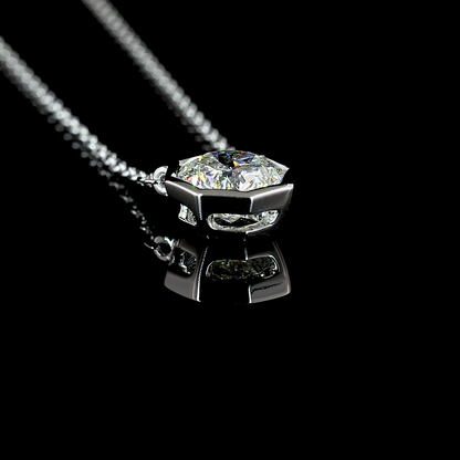 1.02 CT Octagon Nova Lab Diamond Solitaire Necklace Pendant 18" 14k White Gold (F/G/E Color and VS2/VVS2/VS1 Clarity)