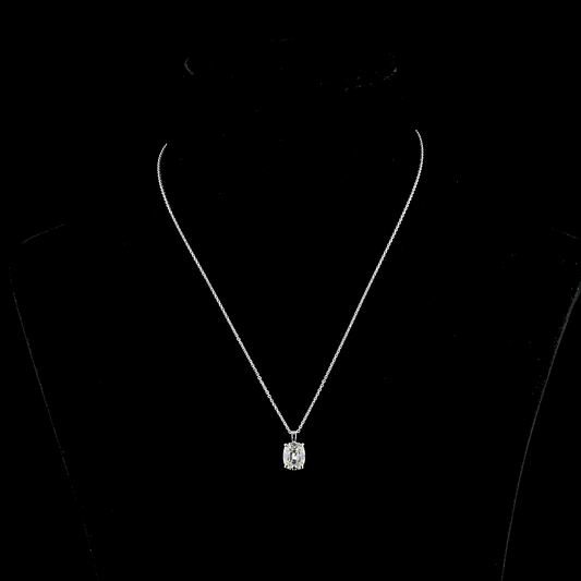 2.57 CT Antique Cushion Lab Grown Diamond Solitaire Necklace Pendant 20" (H Color and VS1 Clarity)