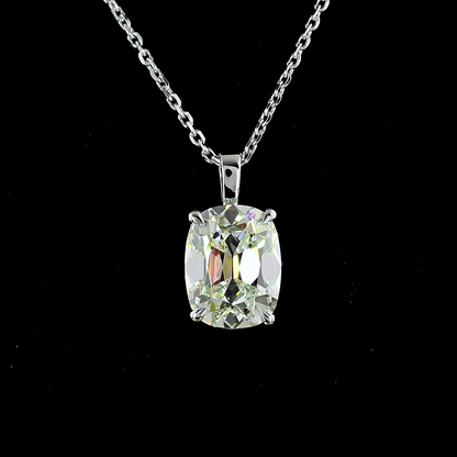 2.57 CT Antique Cushion Lab Grown Diamond Solitaire Necklace Pendant 20" (H Color and VS1 Clarity)