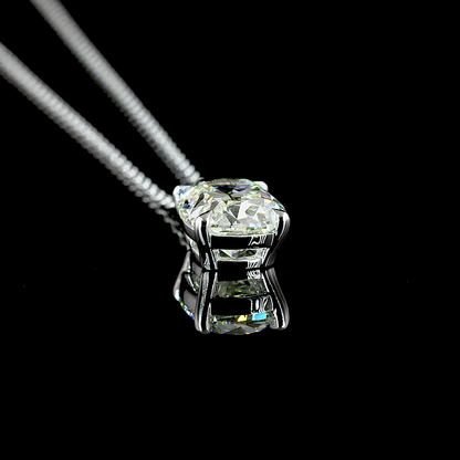 2.57 CT Antique Cushion Lab Grown Diamond Solitaire Necklace Pendant 20" (H Color and VS1 Clarity)
