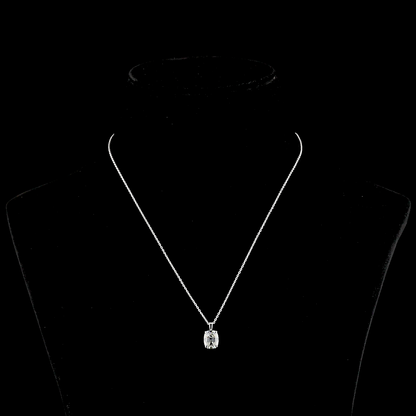 2.44 CT Antique Cushion Lab Diamond Solitaire Necklace Pendant 18" 14k White Gold G Color and VS1 Clarity jewelry-spot-usa