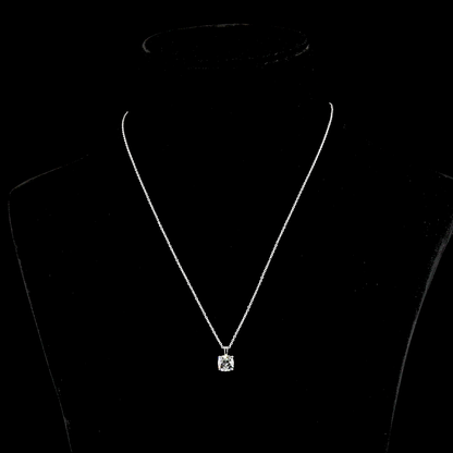 1.51 CT Square Cushion Brilliant Lab Diamond Solitaire Necklace Pendant 18" 14k White Gold G Color and VVS2 Clarity jewelry-spot-usa