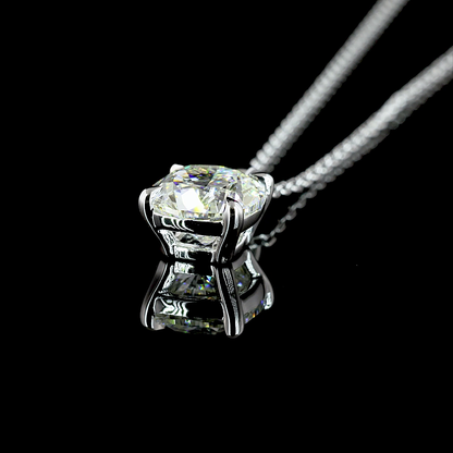 1.51 CT Square Cushion Brilliant Lab Diamond Solitaire Necklace Pendant 18" 14k White Gold G Color and VVS2 Clarity jewelry-spot-usa