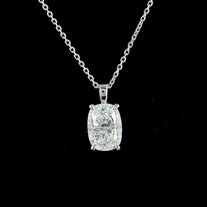 2.00 CT Cushion Brilliant Lab Diamond Solitaire Necklace Pendant 18" 14k White Gold (G/E/H Color and VVS2/VS1/SI1 Clarity)