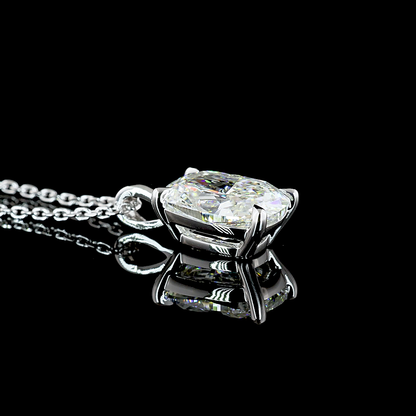 2.00 CT Cushion Brilliant Lab Diamond Solitaire Necklace Pendant 18" 14k White Gold (G/E/H Color and VVS2/VS1/SI1 Clarity)