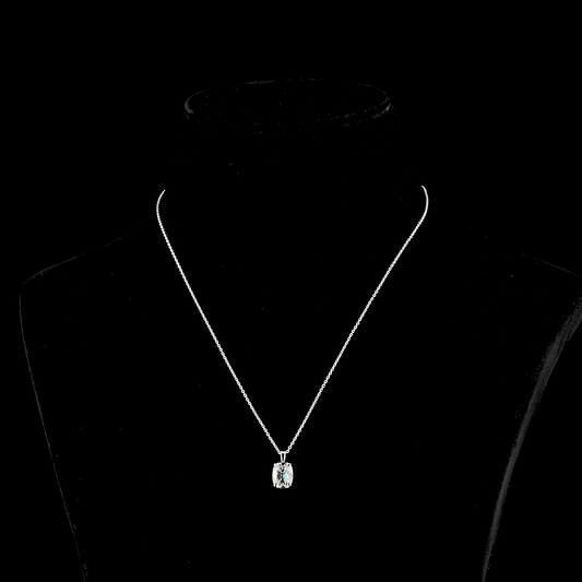 2.19 CT Antique Cushion Lab Diamond Solitaire Necklace Pendant 18" 14k White Gold G Color and VS1/VVS2 Clarity jewelry-spot-usa