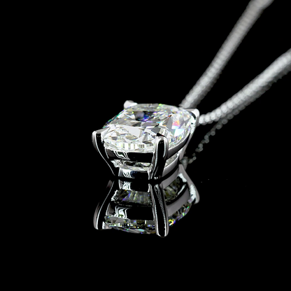 3.02 CT Cushion Brilliant Lab Grown Diamond Solitaire Necklace Pendant 20" (F Color and VS2 Clarity)