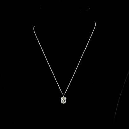 2.03 CT Cushion Brilliant Lab Grown Diamond Solitaire Necklace Pendant 18" (H Color and VS1 Clarity)
