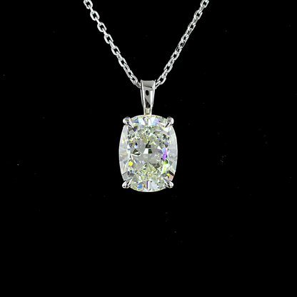 2.03 CT Cushion Brilliant Lab Grown Diamond Solitaire Necklace Pendant 18" (H Color and VS1 Clarity)