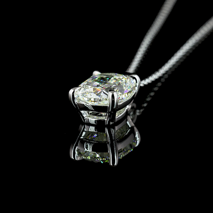 2.03 CT Cushion Brilliant Lab Grown Diamond Solitaire Necklace Pendant 18" (H Color and VS1 Clarity)