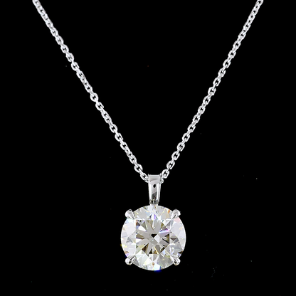 3.01 CT Round Lab Grown Diamond Solitaire Necklace Pendant (VS2 Clarity)