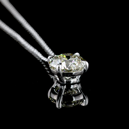 3.01 CT Round Lab Grown Diamond Solitaire Necklace Pendant (VS2 Clarity)