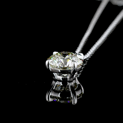 3.01 CT Round Lab Grown Diamond Solitaire Necklace Pendant (VS2 Clarity)