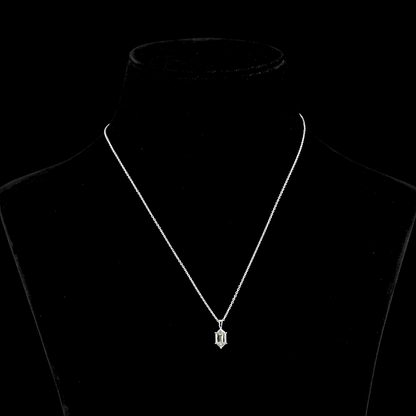 1.06 CT Step Marquise Lab Diamond Solitaire Necklace Pendant 18" 14k White Gold (G Color and VVS2 Clarity)
