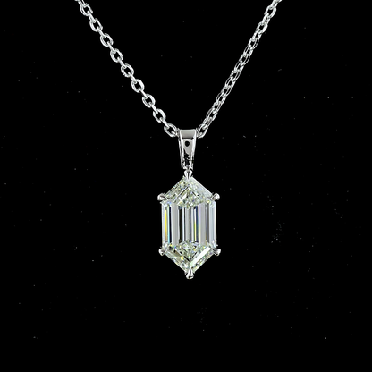 1.06 CT Step Marquise Lab Diamond Solitaire Necklace Pendant 18" 14k White Gold (G Color and VVS2 Clarity)