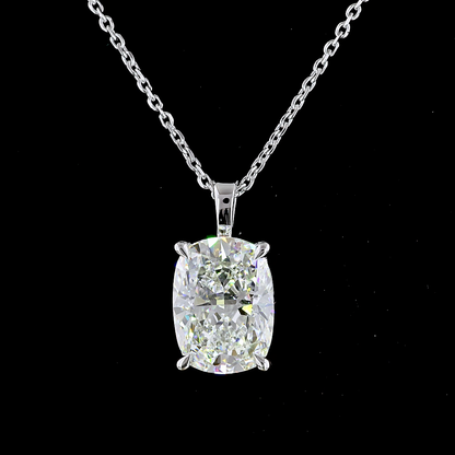 2.79 CT Cushion Brilliant Lab Grown Diamond Solitaire Necklace Pendant (H Color and VVS2 Clarity)