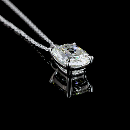 2.79 CT Cushion Brilliant Lab Grown Diamond Solitaire Necklace Pendant (H Color and VVS2 Clarity)