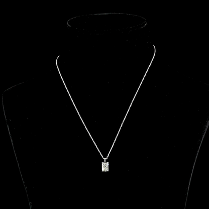 1.53 CT Radiant Modified Lab Diamond Solitaire Necklace Pendant (G Color and VS1 Clarity)