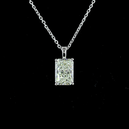 1.53 CT Radiant Modified Lab Diamond Solitaire Necklace Pendant (G Color and VS1 Clarity)