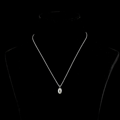 1.83 CT Antique Oval Lab Grown Diamond Solitaire Necklace Pendant 20" (G Color and VS1 Clarity)