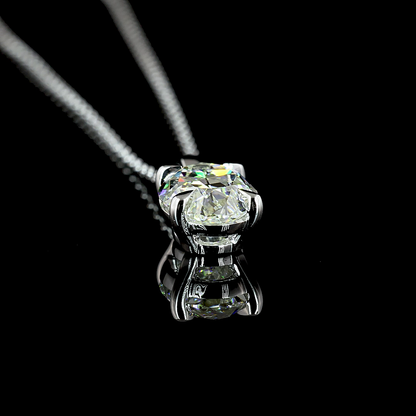 1.83 CT Antique Oval Lab Grown Diamond Solitaire Necklace Pendant 20" (G Color and VS1 Clarity)