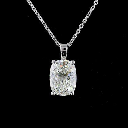 1.54 CT Cushion Brilliant Lab Grown Diamond Solitaire Necklace Pendant 20" (G Color and VS1 Clarity)