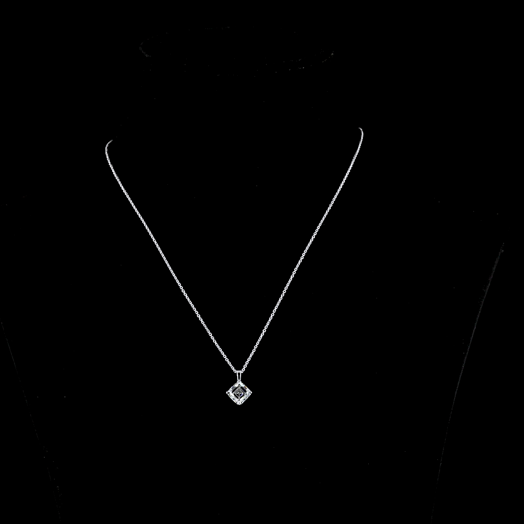 2.00 CT Asscher Lab Diamond Solitaire Necklace Pendant 18" 14k White Gold G Color and VVS2 Clarity jewelry-spot-usa