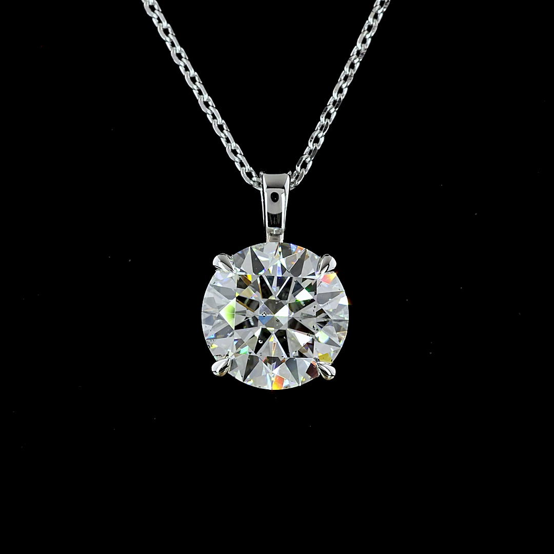 2.67 CT Round Lab Diamond Solitaire Necklace Pendant 18" 14k White Gold G Color jewelry-spot-usa