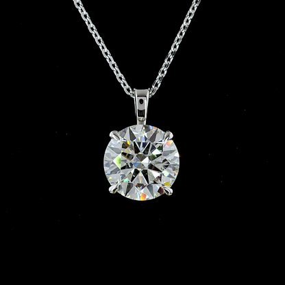 2.67 CT Round Lab Diamond Solitaire Necklace Pendant 18" 14k White Gold G Color jewelry-spot-usa