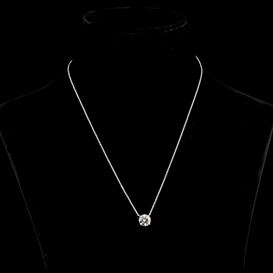 2.10 CT Round Lab Diamond Solitaire Necklace Pendant 18" (F Color and VS1 Clarity)