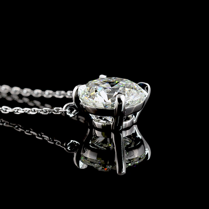 2.10 CT Round Lab Diamond Solitaire Necklace Pendant 18" (F Color and VS1 Clarity)