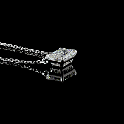 1.02 CT Emerald Lab Diamond Solitaire Necklace Pendant 18" (D Color and VVS2 Clarity)