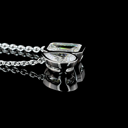 3.11 CTTW MIX Lab Diamond MIX Necklace Pendant 16" 14k White Gold D Color and VVS2 Clarity jewelry-spot-usa