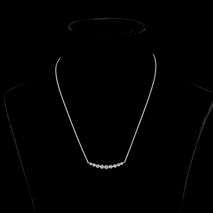 2.01 CTTW Round Lab Diamond Riviera Necklace Pendant 16.3" 14k White Gold F Color and VS2 Clarity jewelry-spot-usa