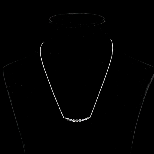 2.01 CTTW Round Lab Diamond Riviera Necklace Pendant 16.3" 14k White Gold F Color and VS2 Clarity jewelry-spot-usa