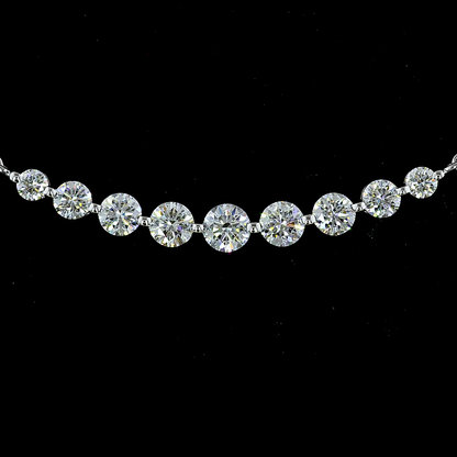 2.01 CTTW Round Lab Diamond Riviera Necklace Pendant 16.3" 14k White Gold F Color and VS2 Clarity jewelry-spot-usa